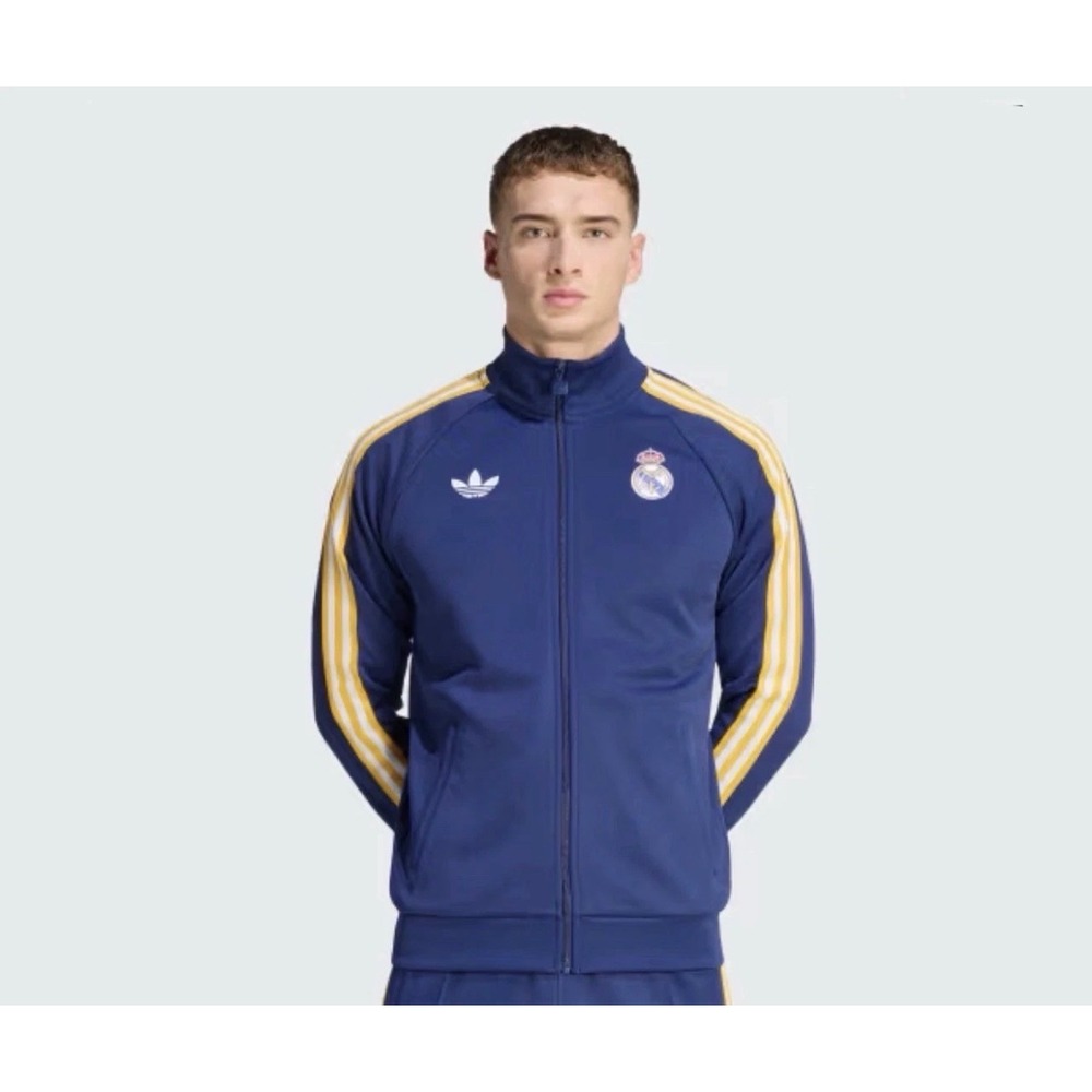 Adidas Originals Real Madrid Track Jacket Mens Small Blue Yellow KE3846 NEW